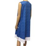 Blue and White Sleeveless Lagenlook Tee Shirt Dress or Coverup Womens XL Photo 3