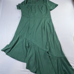 Emerald Green Asymmetrical Ruffle Dress Size XL Photo 0