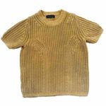 Banana Republic Caramel Color Short Sleeve Thick Cable Knit Sweater Size Xs Photo 0