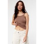 PacSun 5/$35 Contour Womens Tank Top Sz M Brown Seamless Longline Photo 2