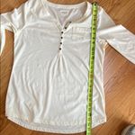Ruff Hewn Cream decorative Buttons Long Sleeve Top Photo 4
