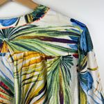 Chico's  Tropical Leaf Print Blouse Size 3 (16/18) Lightweight Flowy Resort Bright Photo 3