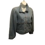 Lulus  Classically Cool Light Wash Denim Jacket M Puff Sleeve Light Wash Pockets Photo 2