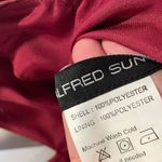 Alfred Sung  V-Neck Halter Satin Trumpet‎ Gown in Burgundy Size 2 Photo 6