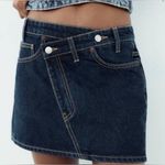 ZARA  cross waist denim mini skirt Photo 1