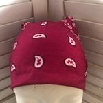 Paisley Pattern Bandana Handkerchief Lightweight Cotton Burgundy Unisex One Size Red Photo 5