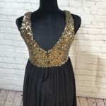 Sequin Top Lulus Special Occasion Long Sleeveless Dress Black Photo 6
