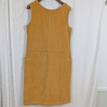 Vermont Country Store 100% Cotton Corduroy Sleeveless Button Front Dress Medium Brown Photo 5