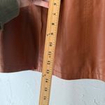 Free People  Faux Leather Belted Mini Skirt Brown Size 2 Boho Festival Western Photo 6