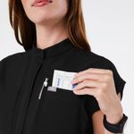 FIGS Rafaela Cargo Wide Leg ScrubJumpsuit in Black, Size Medium Photo 2