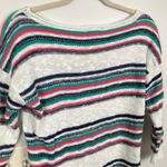 American Living Y2K Womens S Cotton Linen Stripe Sweater FLAW Beachy Coastal Photo 7