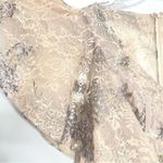 Mac Duggal  67842 Bell Sleeve Floral Embellished Formal Event Gown, Taupe Size 4 Photo 8