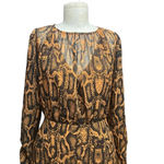 Finders Keepers Lana Snakeskin-Print Mini Dress Brown Black Size US 4 Photo 2