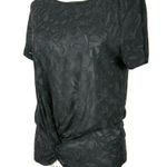 Lucky Brand NEW! M Black Gray Twisted Top Blouse Photo 2