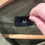 Zyia  Sherpa Jacket Womens Medium Olive Green Black Teddy Fleece Flying V Bomber Photo 2