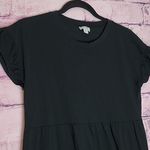J. CREW FACTORY FLUTTER SLEEVE T SHIRT DRESS TIERED BLACK COTTON LIGHTWEIGHT XS Photo 2