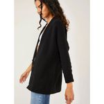 Free People  Black Ribbed Slouchy Ottoman Cardigan - Size - Small Photo 1