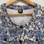 Gumps San Francisco Floral Embroidered Button Jacket Sz L Studded Artsy Career Blue Size L Photo 1