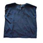 Lulu High Fashion Navy Blue Box Neck Blouse Size M Photo 1