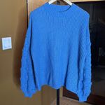 VICI  Powder Blue Balloon Sleeve Sweater Size Small Oversized Photo 4