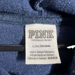 Victoria's Secret PINK Fuzzy Logo Hoodie Pullover Sweatshirt Blue Large Photo 3