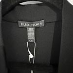 Eileen Fisher  Open Front Black Kimono Jacket Long Side Slit Minimalist Crepe NWT Photo 7