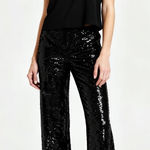 Chico's NWT Women's Black Sequin Wide-Leg Pants Size 3 (XL/16) Party Cocktail Photo 0