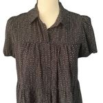 Monteau | Women's Black Micro Dot Pockets Tiered Midi Dress Sz S Photo 1