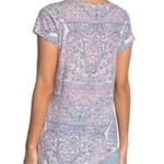 Lucky Brand Pink and Blue 100% Cotton Tile Print Relaxed T-Shirt Size Small Photo 1