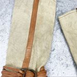 Frye Melissa Canvas and Leather Tall Boots Brown Size 6 Photo 4