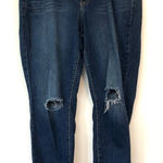 Torrid  Plus Size Dark Wash Ripped Distressed Raw Hem Cropped Crop Skinny Jeans Photo 0