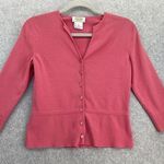 Talbots Women's Cardigan Sweater Pink Button Down 3/4 Sleeve Size Small Petite Photo 0