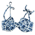 Abercrombie & Fitch A&F blue and white floral curve love bikini top Photo 0