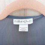 belle du jour Womens Sheer Kimono Top Size L Gray Open Front Boho Flowy Romantic Photo 3