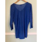 Lilly Pulitzer Medium Large Blue Sweater V Neck L/S Jameson Linen Pullover Photo 1