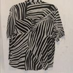 H&M  Black and White Striped Button Down Shirt Photo 4
