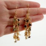 Gold Moon and Star Earrings, North Star Earrings, Celestial Earrings Photo 1