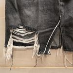 Free People {26}  We The Free Distressed Black Denim Mini Skirt Photo 7