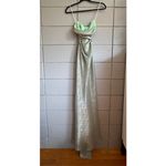 Women's Dana Foley NYC Strapless Long Maxi Tie Tube Blue Green Evening Gown sz M Size L Photo 2