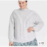 Ava & Viv NWOT  plus size Light Gray Cable Knit Turtleneck Sweater Photo 0