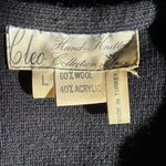 Vintage Cleo Hand Knit Sweater Sz L Wool Blend Black Lace Embellished Holiday Size L Photo 7