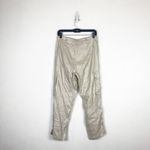 Alice + Olivia  Cropped Linen-Blend Cargo Pants Size 4 Silver Sparkle Wide Leg Photo 11