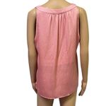 Donna Karan Pink Charmeuse Textured Sleeveless V Neck Lined Blouse Top Medium Photo 4
