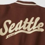 H&M Seattle Brown Color-block Baseball Varsity Jacket Photo 3