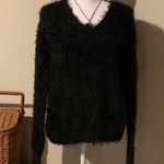 Love Tree Black Fuzzy Twist Back Sweater Photo 2