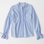 Abercrombie & Fitch poplin cotton eyelet top Photo 2