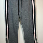 Calvin Klein  Performance Fleece Pants Gray Heather Stripe Slit Leg Women's Sz XL Photo 0