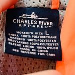 Charles River Apparel  rain jacket coral orange monogram “BHM” sz Large Photo 2