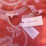 Solitaire  Embroidered BOHO Chic Flare Sleeve Top Orange Size M Floral NEW Photo 2