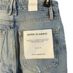 Good American  Blue Straight Leg Jeans Distressed Design Photo 6